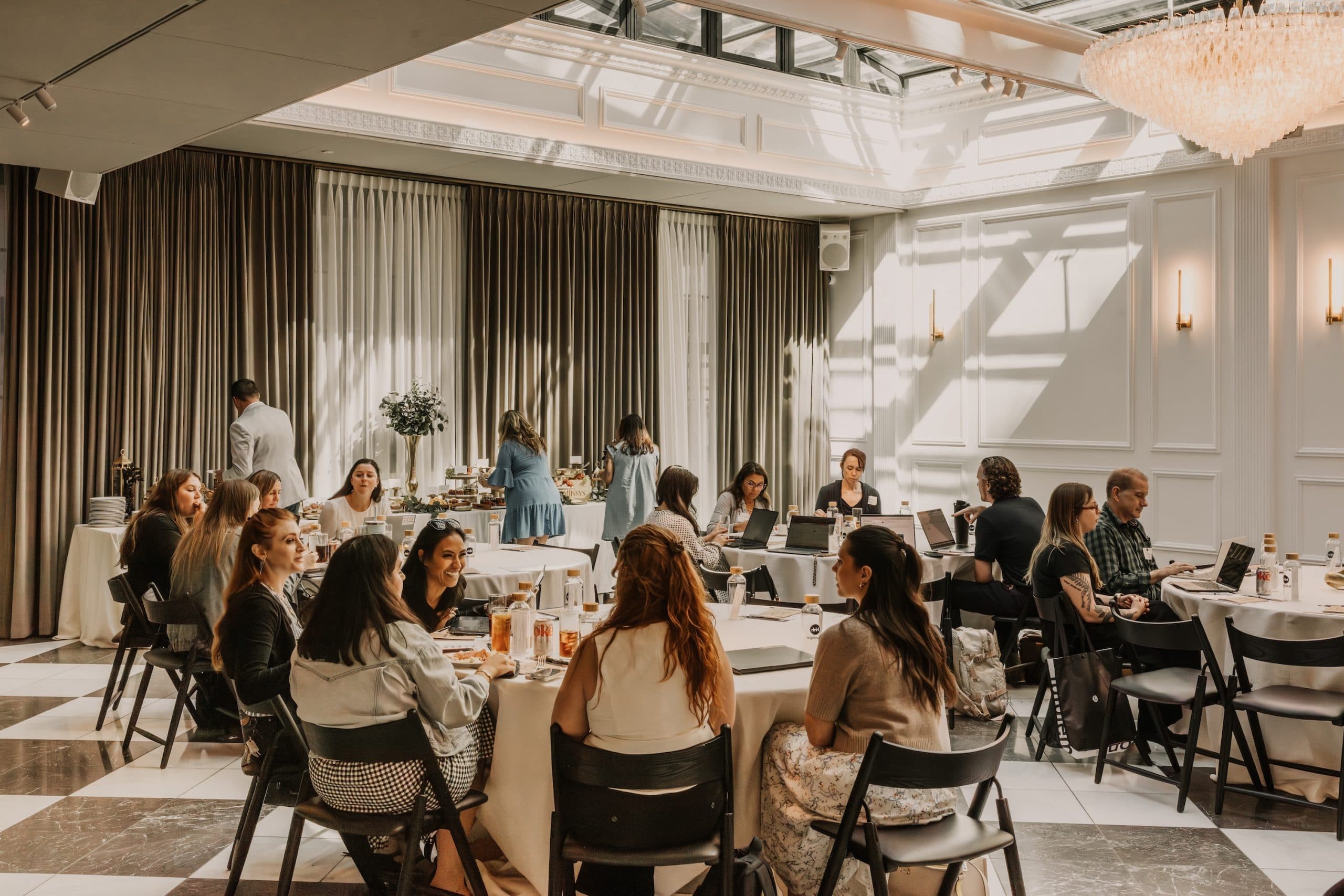 a stage with audience seating